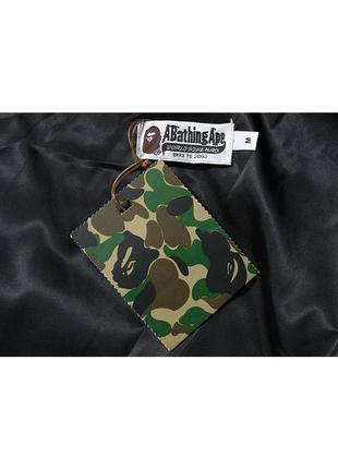 Чёрная куртка bape shark full zip black camo ветровка с капюшоном на молнии9 фото