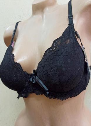 Biweier бюстгальтер ліфчик чорний на пушапі з мереживом р 75в 80в 85в
