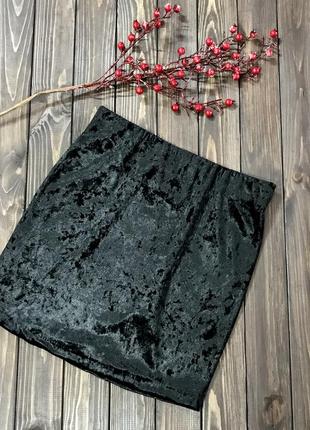 Бархатная чёрная юбка esmara