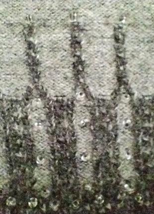 Кардиган из шерсти, украшен бисером7 фото