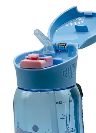Пляшка спортивна для води пластикова casno 400 мл kxn-1195 сіра (дельфін) з соломинкою ve-332 фото