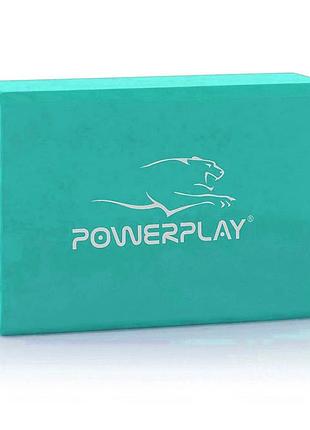 Блок для йоги спортивний тренувальний для занять йогою та фітнесом powerplay 4006 yoga brick м'ятний ve-33