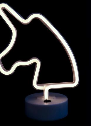 Нічний світильник neon lamp series — нічник unicorn white від магазину shopping lands