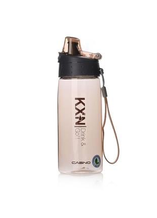 Бутылка спортивная для воды пластиковая для тренировок casno 580 мл kxn-коричневая 1179 ve-33