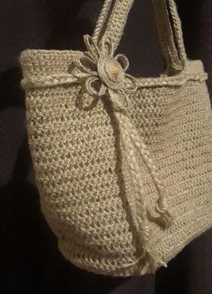 Плетеная сумка из джута ручной работы2 фото