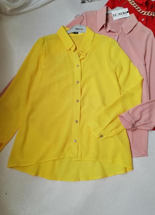 Блузи сорочка подовжена спинка тканина креп-шифон розміри 42 44 46 48 різні кольори класна якість2 фото