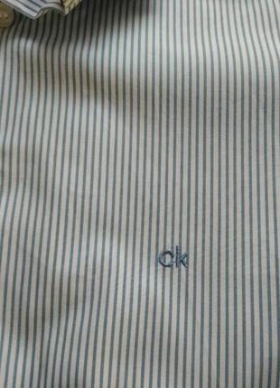 Рубашка calvin klein в полоску бело-голубая2 фото