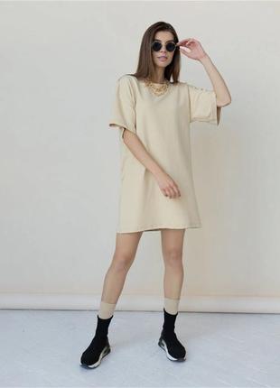 Сукня футболка розмір 42-46 (бірок з розміром та складом тканини немає) тканина двунить(я б не сказа