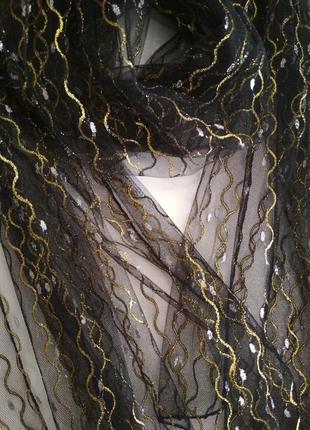 Распродажа, шарф женский, черный, осенний, легкий 180 х 80 см5 фото