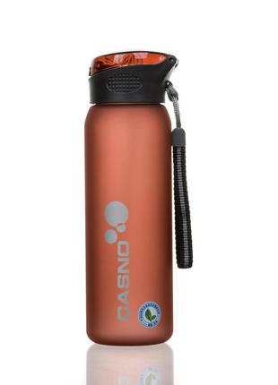 Бутылка спортивная для воды пластиковая casno 600 мл kxn-1196 красная с соломинкой ve-33