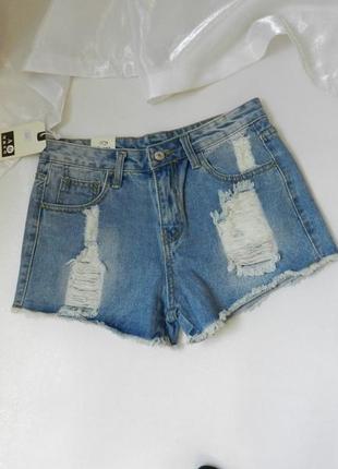 Розірвані джинсові шорти розміри на тег m пот 39 см виграють 50 см, що приземляються 26 см перед 32