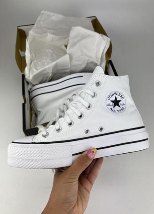 Кеды converse chuck taylor all star lift hi 560846c белые, оригинальные кеды конверс женские1 фото