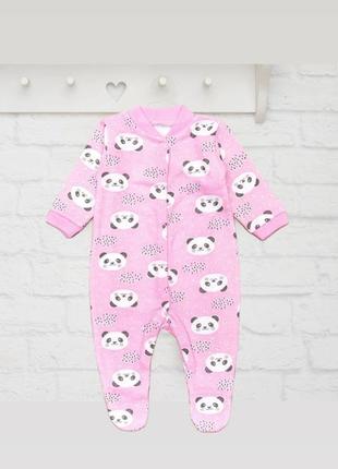 Человечек слип для новорожденного теплого с начесом 0-3 мес