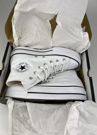 Кеды converse chuck taylor all star lift hi 560846c белые, оригинальные кеды конверс женские7 фото