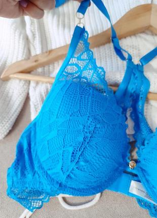 Блакитний комплект білизни сексуальний набір з мережива бюстгальтер 80в /36в 85а 75с і...