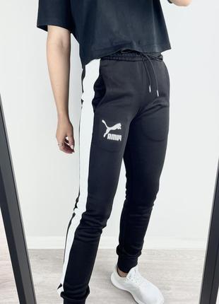 Спортивні штани puma оригінал спортивные штаны оригинал на высокой посадке1 фото