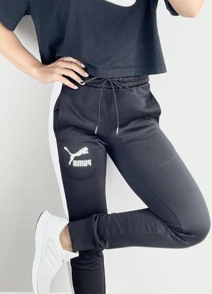 Спортивні штани puma оригінал спортивные штаны оригинал на высокой посадке4 фото