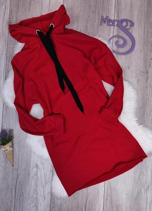 Женское красное платье-худи с капюшоном fb sister размер s