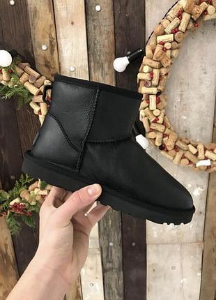 Базовые черные уги /натуральная кожа