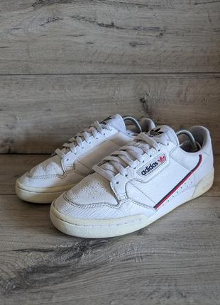 Белые кожаные кроссовки б/у адидас adidas continental 80 43 р 28 см2 фото