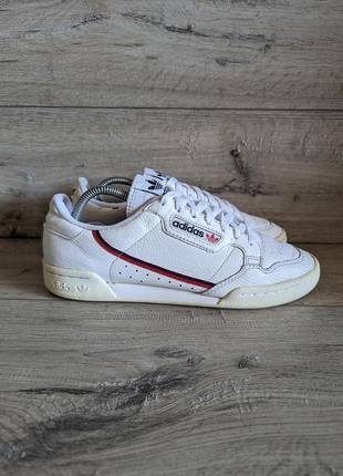 Белые кожаные кроссовки б/у адидас adidas continental 80 43 р 28 см1 фото