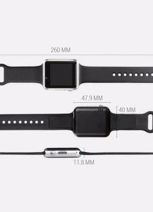 Смарт-годинник smart watch a1 розумний електронний зі слотом під sim-карту + карту пам'яті micro-sd. колір: срібний5 фото