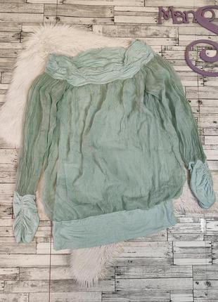 Жіноча блуза салатового кольору розмір 48 l1 фото