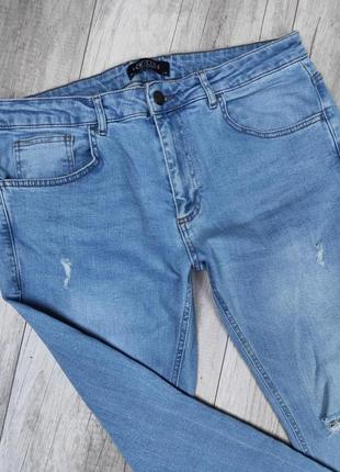 Мужские рваные джинсы lc waikiki slim fit голубые размер 363 фото