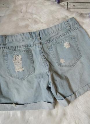Шорты джинсовые женские рваные голубые размер  48 l5 фото