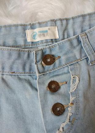Шорты джинсовые женские рваные голубые размер  48 l3 фото