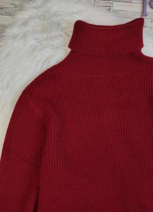 Женский свитер shein бордовый акриловый размер 48 l5 фото