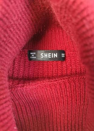 Женский свитер shein бордовый акриловый размер 48 l7 фото