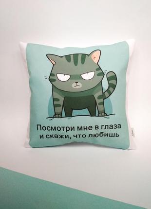 Декоративная подушка кот, подушка на день святого валентина, подушка на день влюбленных2 фото