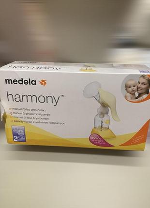 Молокоотсос medela harmony механический двухфазный ручной с двумя бутылочками молокоотсос для кормящих в роддомовый качественный меделла