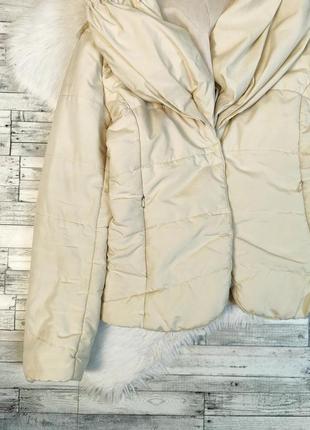 Женская короткая куртка icon бежевая размер 44 s3 фото