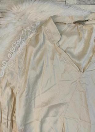 Женская блуза patrizia pepe бежевая с гипюром на плечиках размер 46 м2 фото