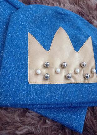 Красивый набор для девочки шапка корона, снуд2 фото