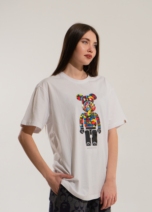 Белая футболка bape x kaws5 фото