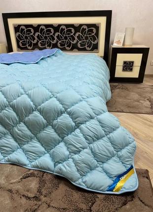 Одеяло холлофайбер полутораспальное синие+мята