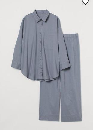 Пижамная рубашка из смесового льна h&m , m, 170/96 cm