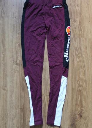 Класні спортивні штани бавовняні штани бордові з великим лого ellesse