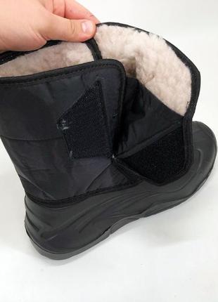 Сапоги мужские дутики утепленные. размер 44, резиновые сапоги для прогулок. цвет: черный2 фото