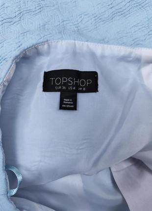 Женская юбка topshop голубая с молнией по длине размер xs7 фото