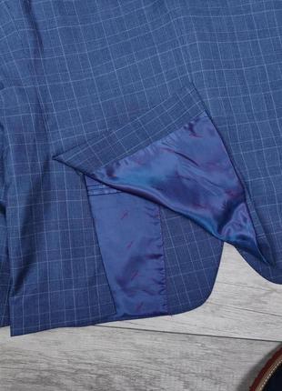Мужской костюмный блейзер arber синий классический пиджак в клетку размер хl10 фото