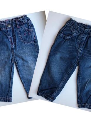 Набор из двух джинсов с бантиками размер 74-80 см1 фото