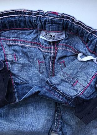 Набор из двух джинсов с бантиками размер 74-80 см6 фото