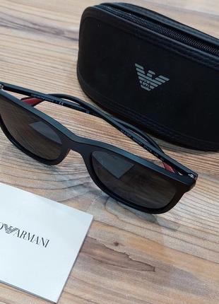 Матовые черные мужские очки ea 4155f от emporio armani!9 фото