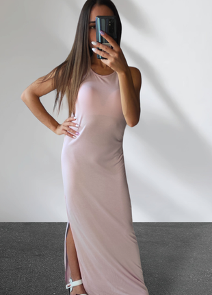 Платье макси вискоза розовое платье максы3 фото