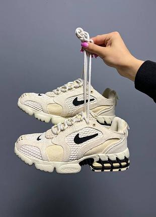 Женские кроссовки stussy x nike air zoom spiridon caged “fossil”#найк