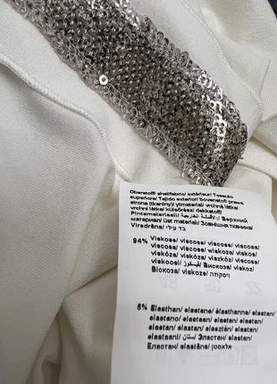 Вискоза,белая кофточка с пайетками,блуза,джемпер, лонгслив,батал,премиум бренд,verpass,4 фото
